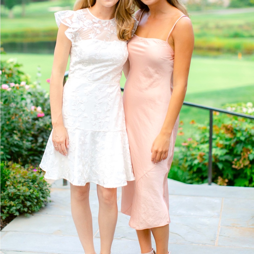 Aritzia (wilfred free) pink satin slip dress
